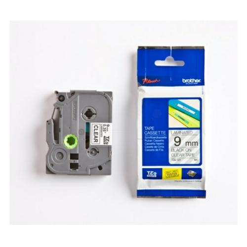 Brother tape TZE121 noir sur transparent, 9mm, laminé