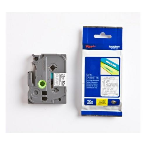 Brother tape TZE135 blanc sur transparent, 12mm, laminé