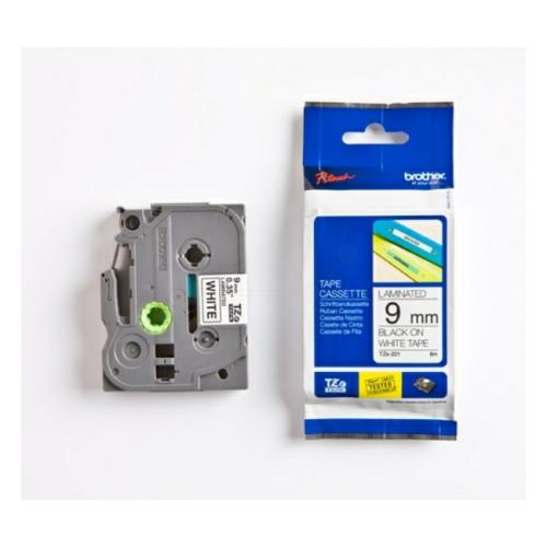 Brother tape TZE221 noir sur blanc, 9mm, laminé