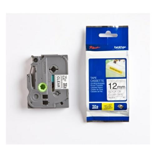 Brother tape TZES131 noir sur transparent, 12mm, laminé