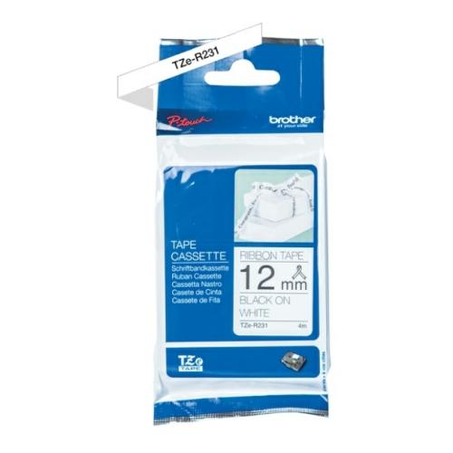 Brother tape TZER231 noir sur blanc, 12mm, non laminated