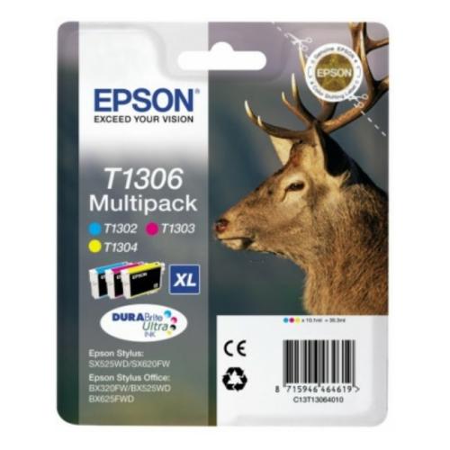 Epson cartouche d'impression C13T13064012, T1306 cyan / magenta / jaune (multipack)