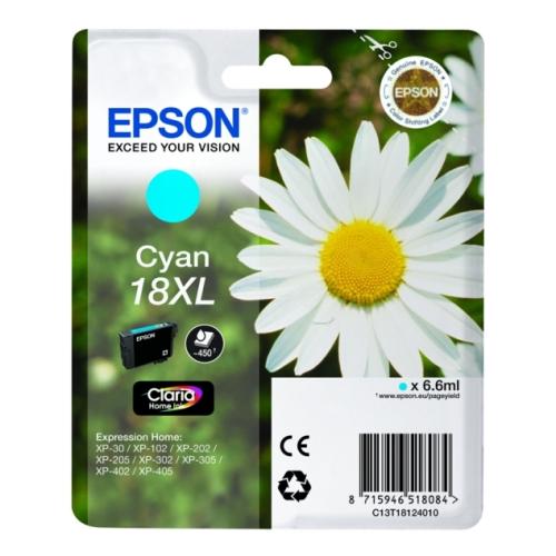 Epson cartouche d'impression C13T18124012, 18XL cyan (grande capacité)