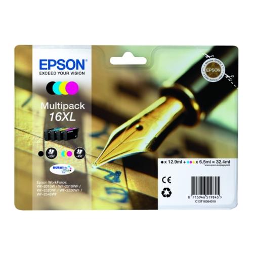 Epson cartouche d'impression C13T16364012, 16XL noir / cyan / magenta / jaune (multipack, grande capacité)